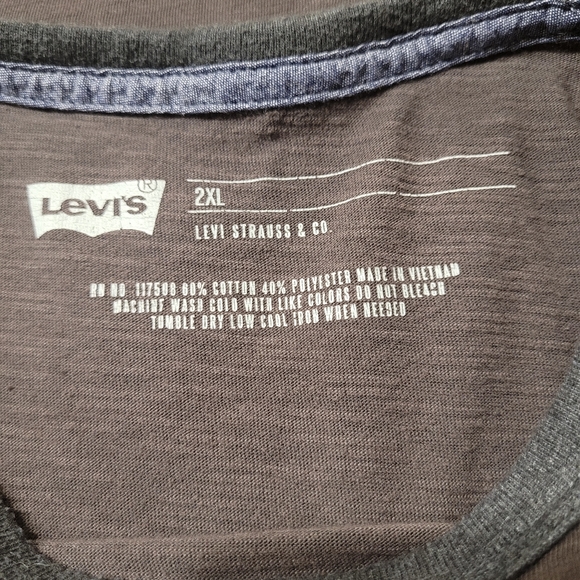 Levi's T-Shirt Men's Size 2XL Heather Brown - Picture 6 of 6